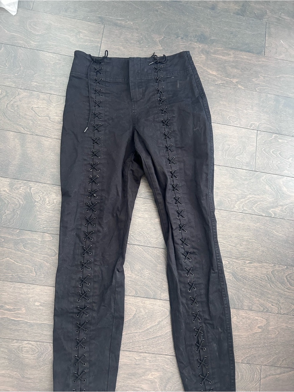 A.L.C. Black Lace-Up Skinny Pants
